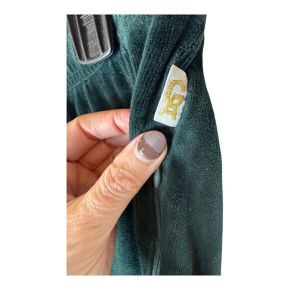 Good American Pants Women Medium Emerald Green Twisted Seam Velour Joggers‎ - Picture 7 of 10